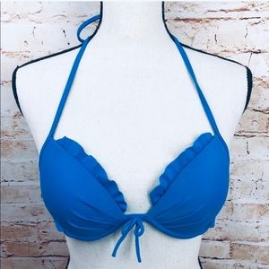 Victoria’s Secret Bikini Top 34C Ruffle Royal Blue